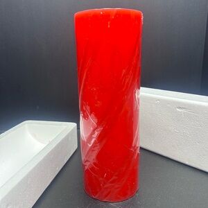 flameless pillar candle 9" tall Red battery operated - still wrapped
